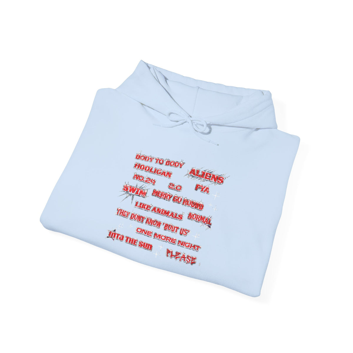 BTS Text Graphic Hoodie —  Red Script Sweatshirt