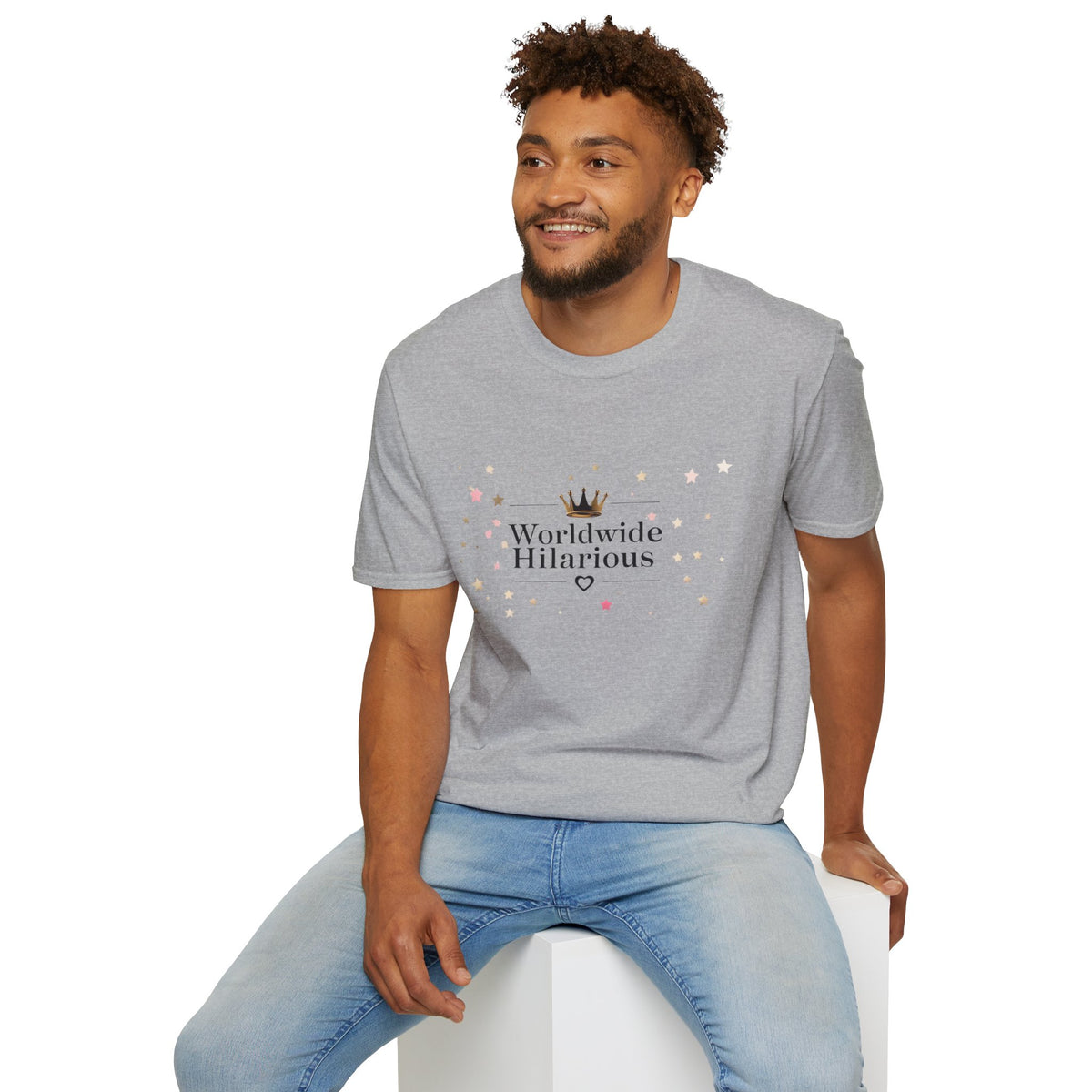 Worldwide Hilarious T-Shirt — Cute Crown & Star Graphic