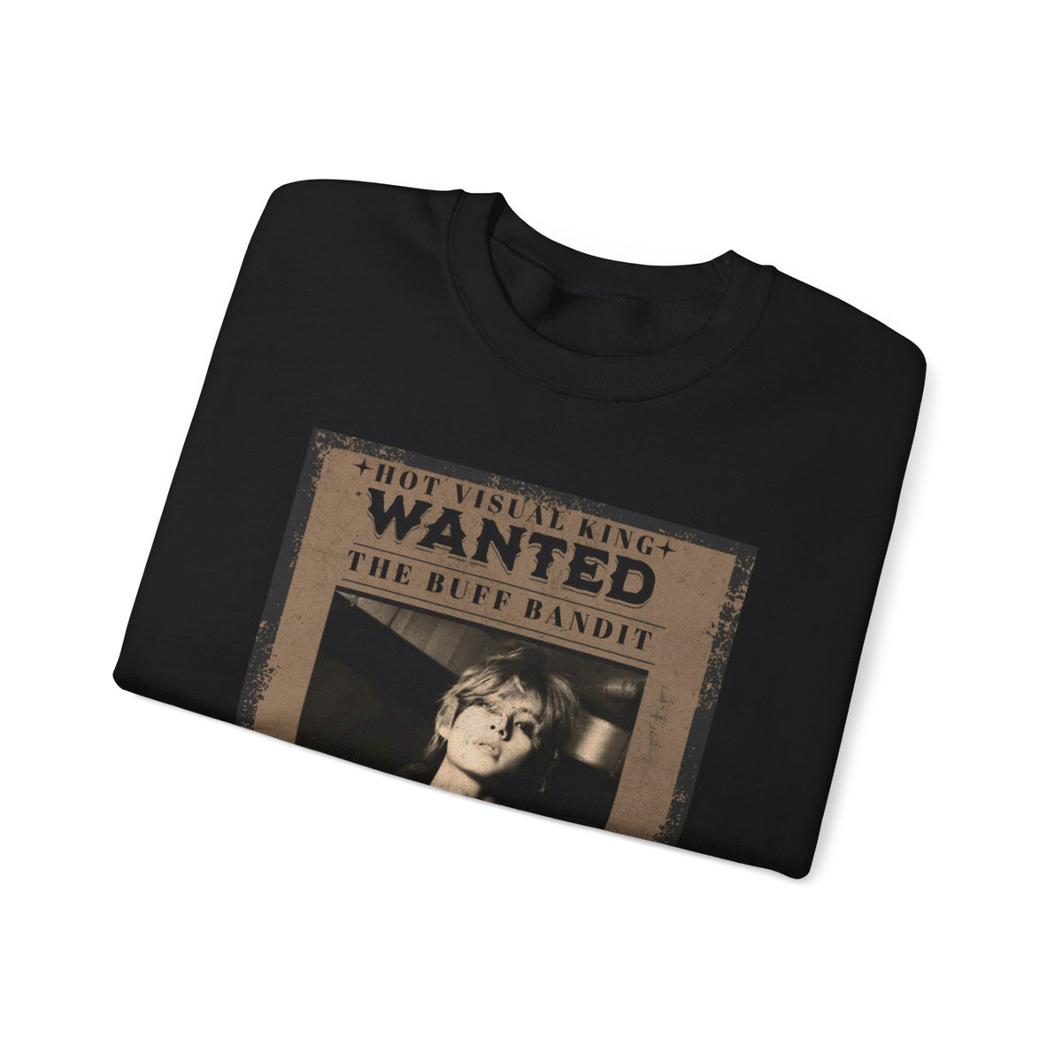 Wanted Poster Crewneck Sweatshirt — Vintage 'Buff Bandit' Graphic
