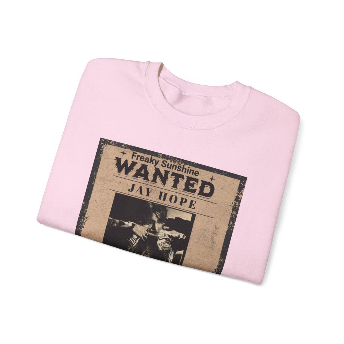 Wanted Poster Crewneck Sweatshirt – 'Freaky Sunshine: WANTED Jay Hope' Retro Graphic