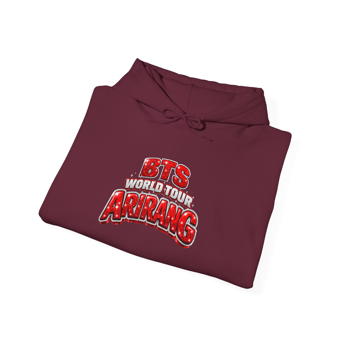 BTS Hoodie — "World Tour ARMY" Retro Red Graphic Pullover