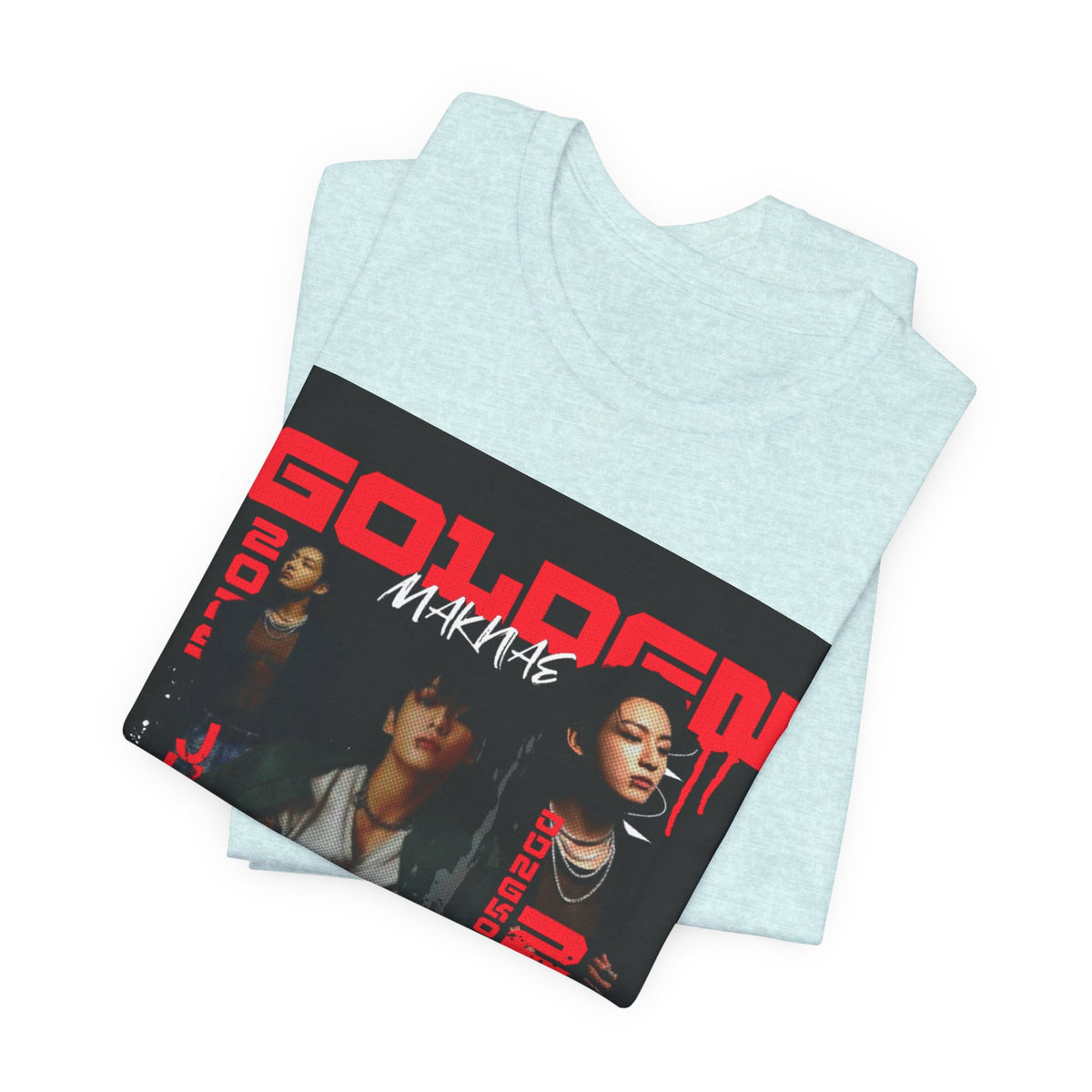Jungkook Graphic Tee — Golden (Red Text)