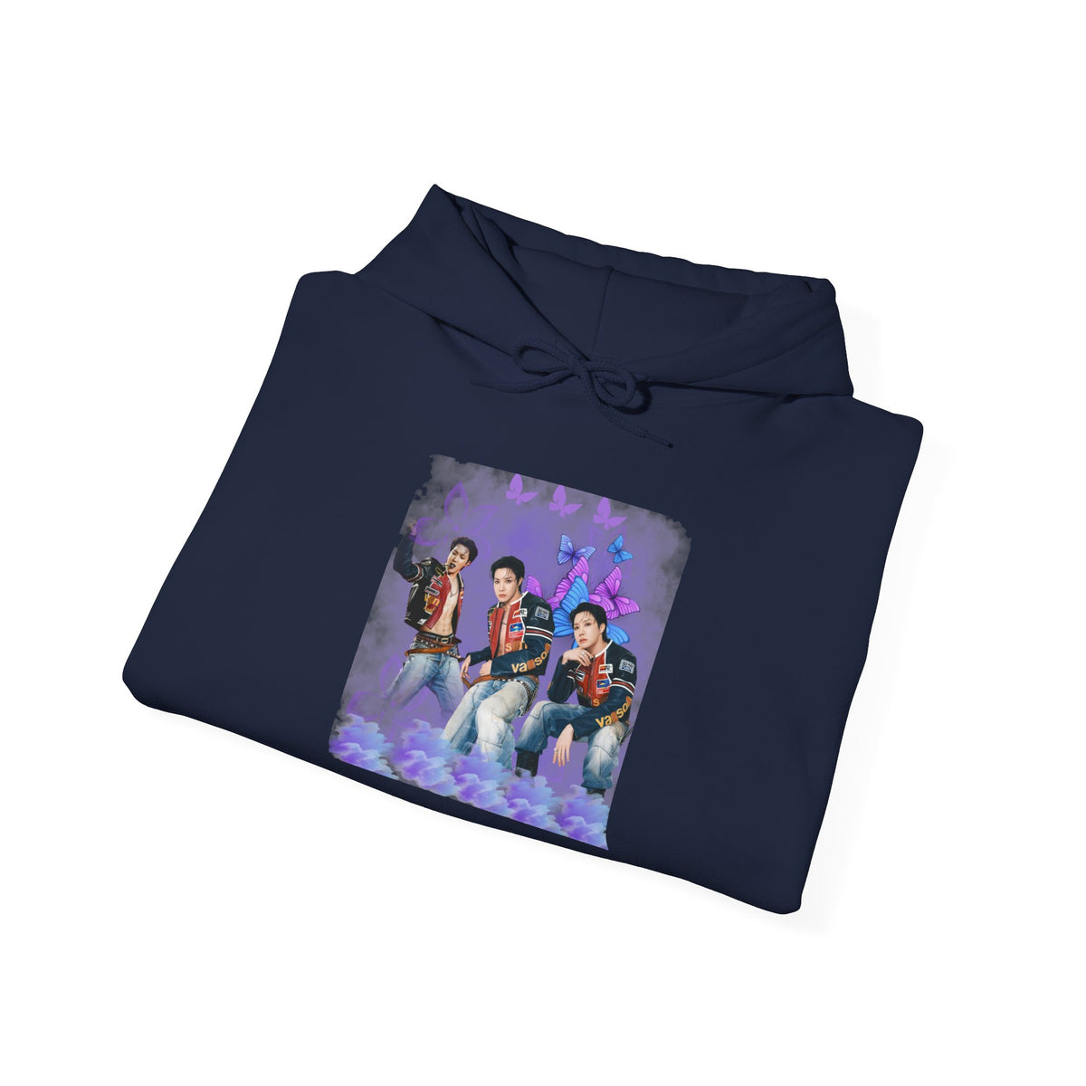 JHOPE Photo Hoodie — Purple Watercolor Floral Crew Sweatshirt