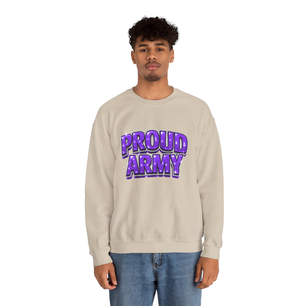Proud Army Crewneck Sweatshirt — Support Pullover