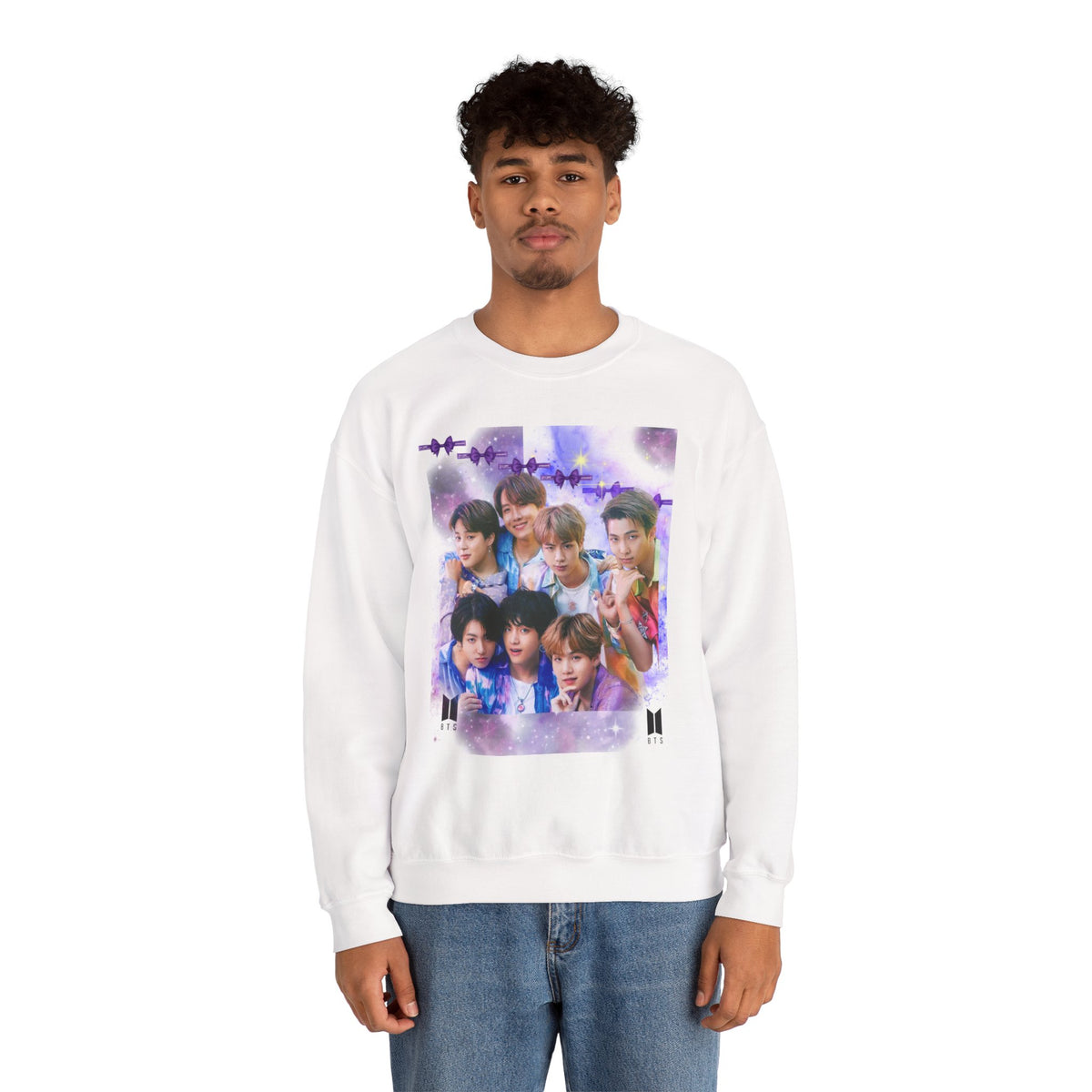 BTS Group Photo Crewneck Sweatshirt — Purple Star Aesthetic