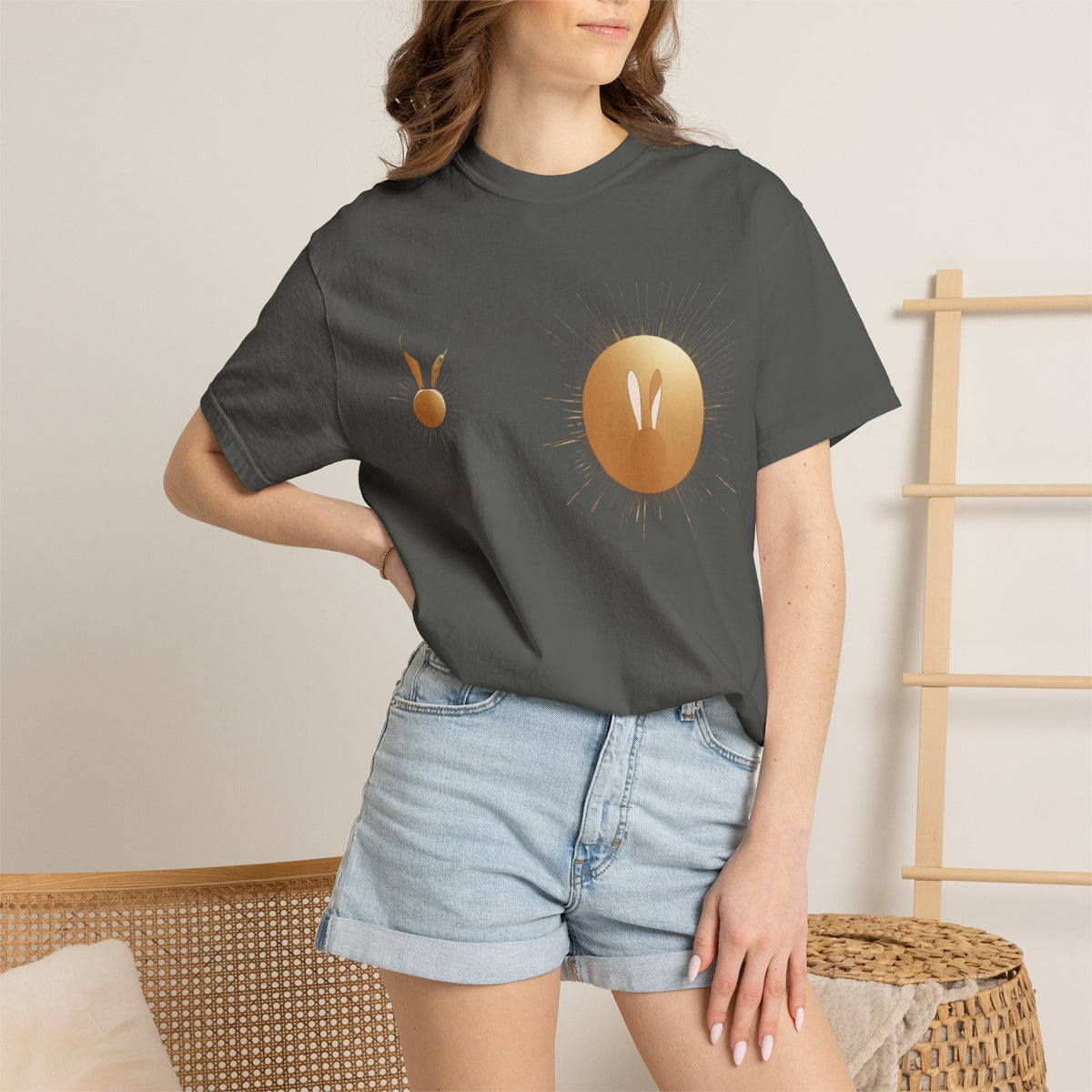 JK Gold Bunny Minimalist T-Shirt