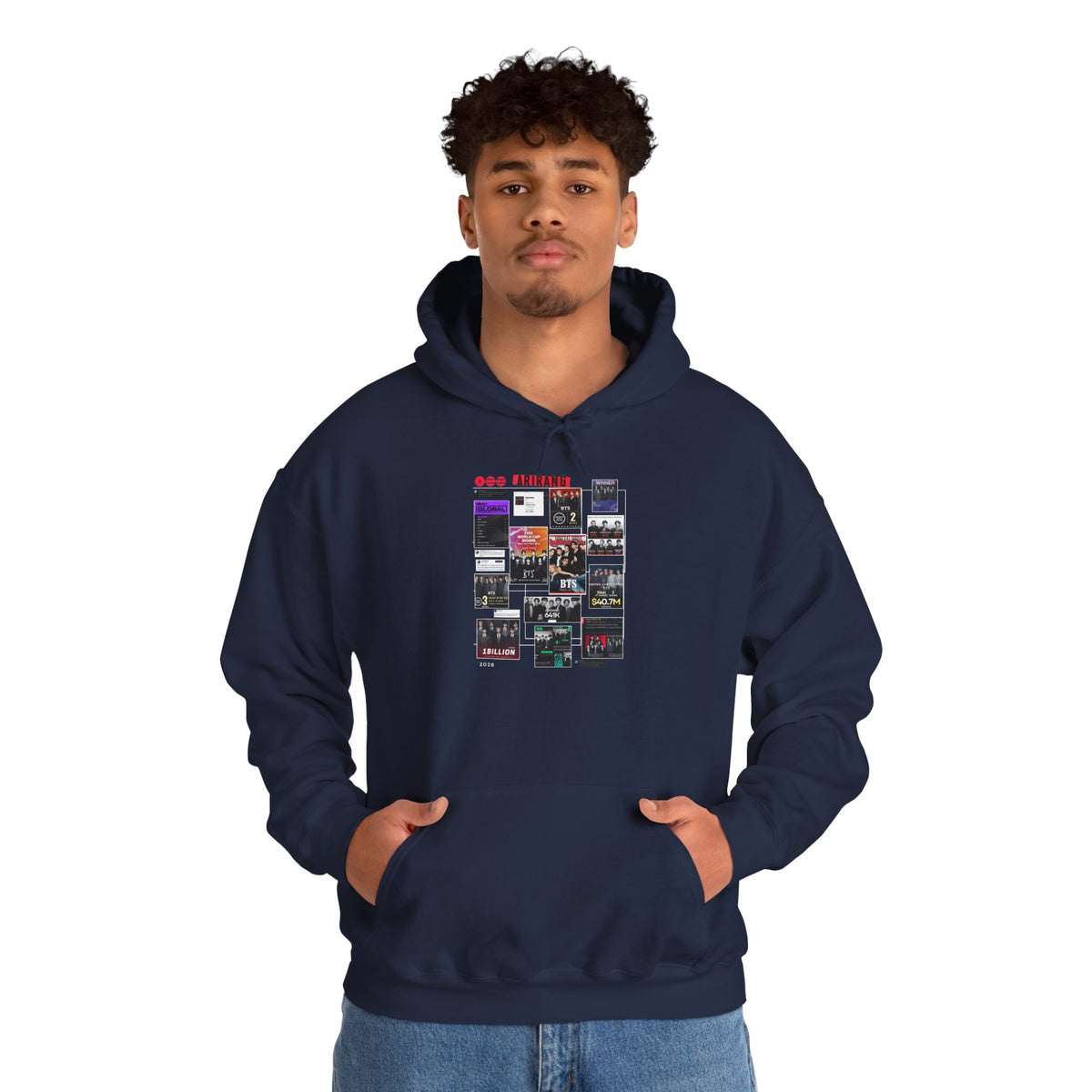 BTS Collage Hoodie — Retro Music Posters Graphic Sweatshirt
