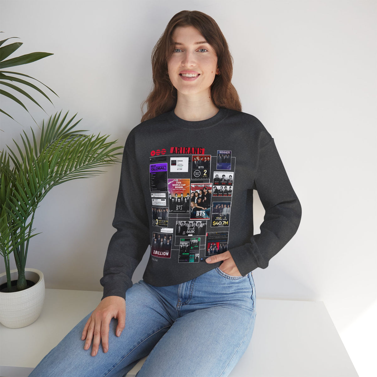 BTS Collage Graphic Crewneck Sweatshirt — Music Poster Design