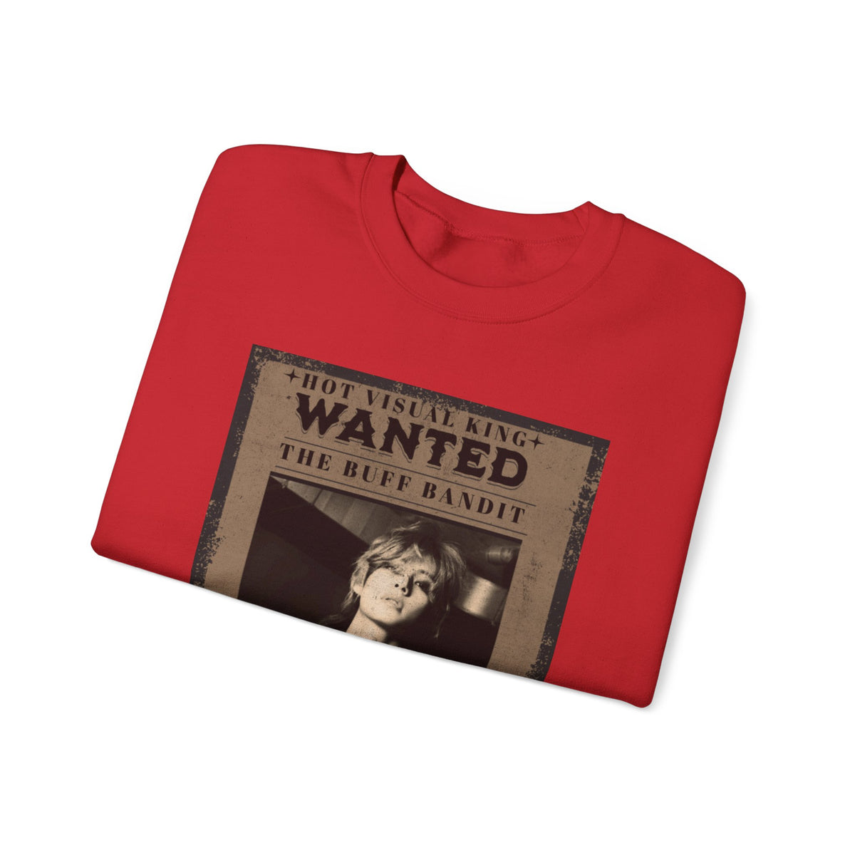 Wanted Poster Crewneck Sweatshirt — Vintage 'Buff Bandit' Graphic