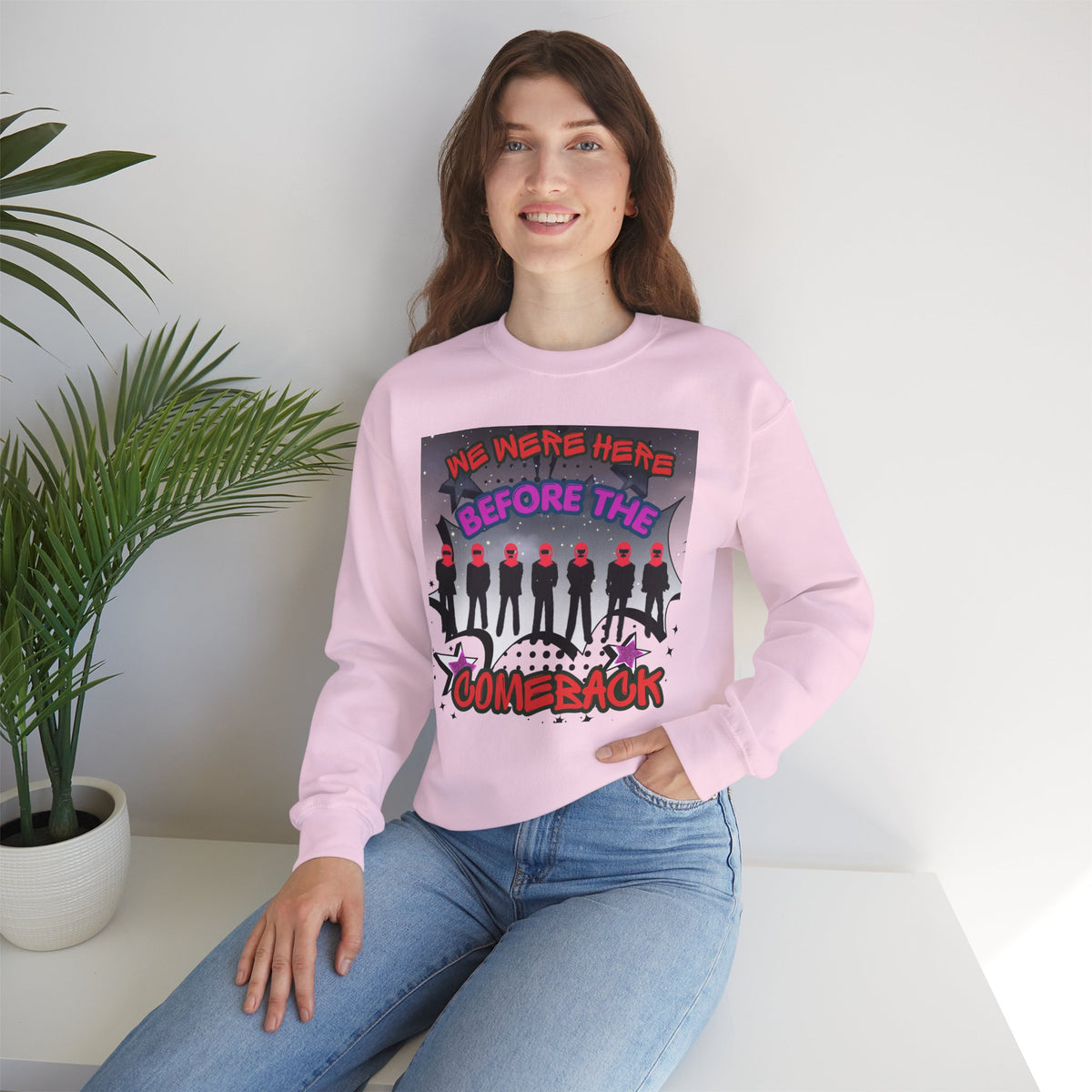 Crewneck Sweatshirt — BTS  the Comeback” Retro Pop Graphic