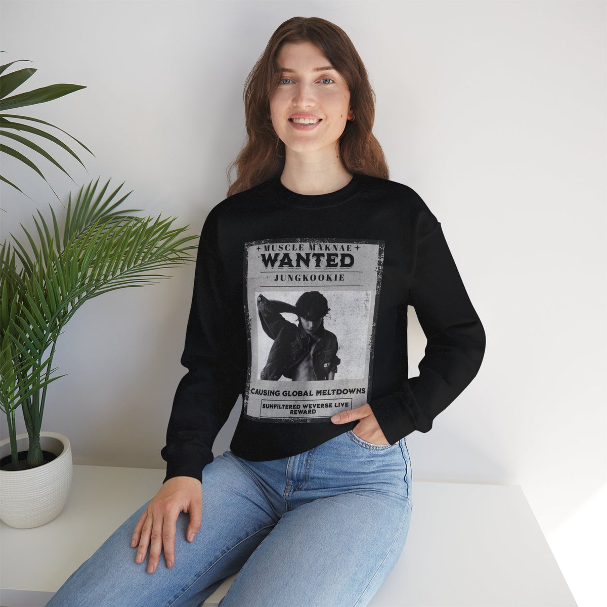 Wanted Poster Crewneck Sweatshirt — Vintage 'Wanted' Graphic Pullover
