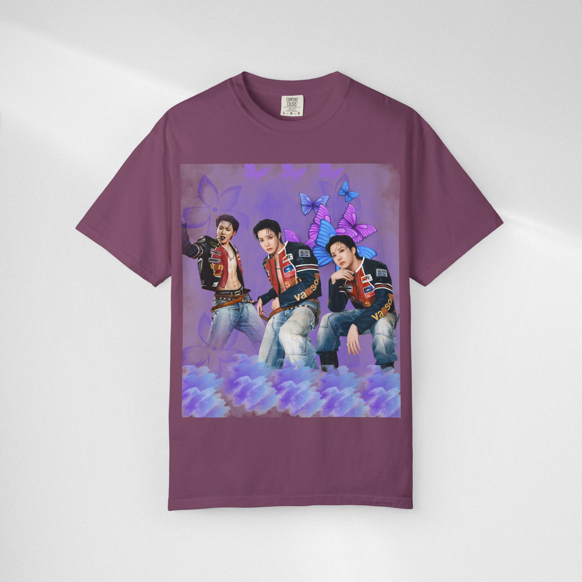 JHOPE Graphic T-Shirt — Purple Floral Portrait Tee