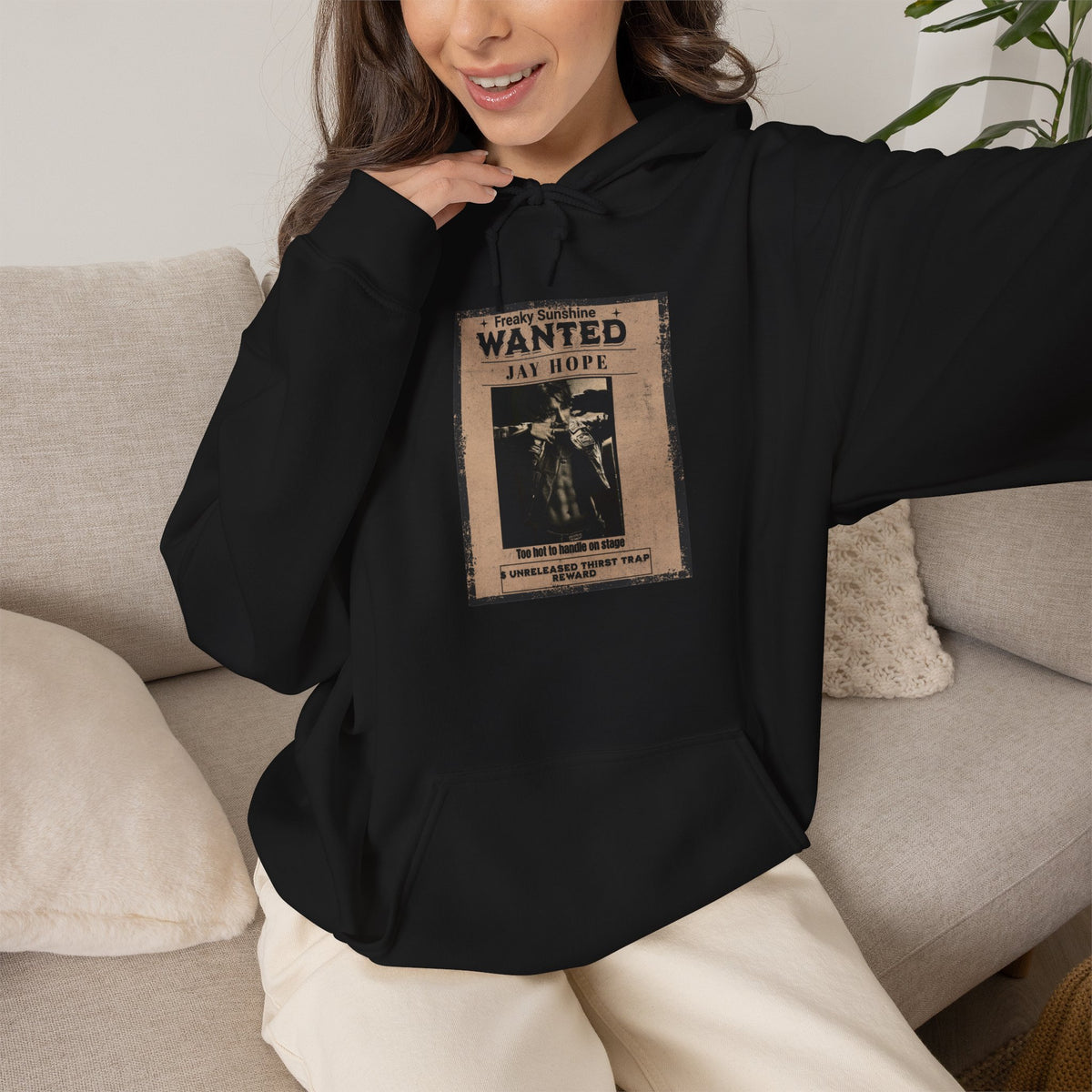 Wanted Poster Hoodie - Vintage 'WANTED: Jay Hope' Graphic Sweatshirt