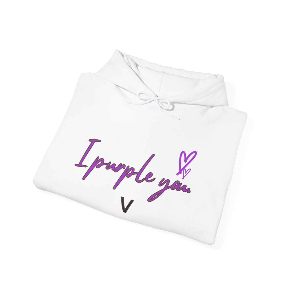 I Purple You Hoodie — K-Pop BTS Inspired Heart Script Sweatshirt