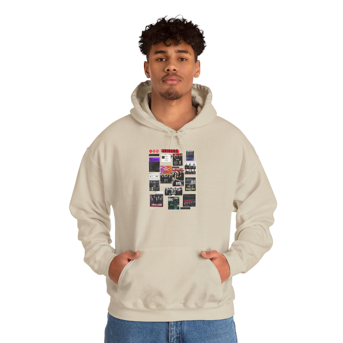 BTS Collage Hoodie — Retro Music Posters Graphic Sweatshirt