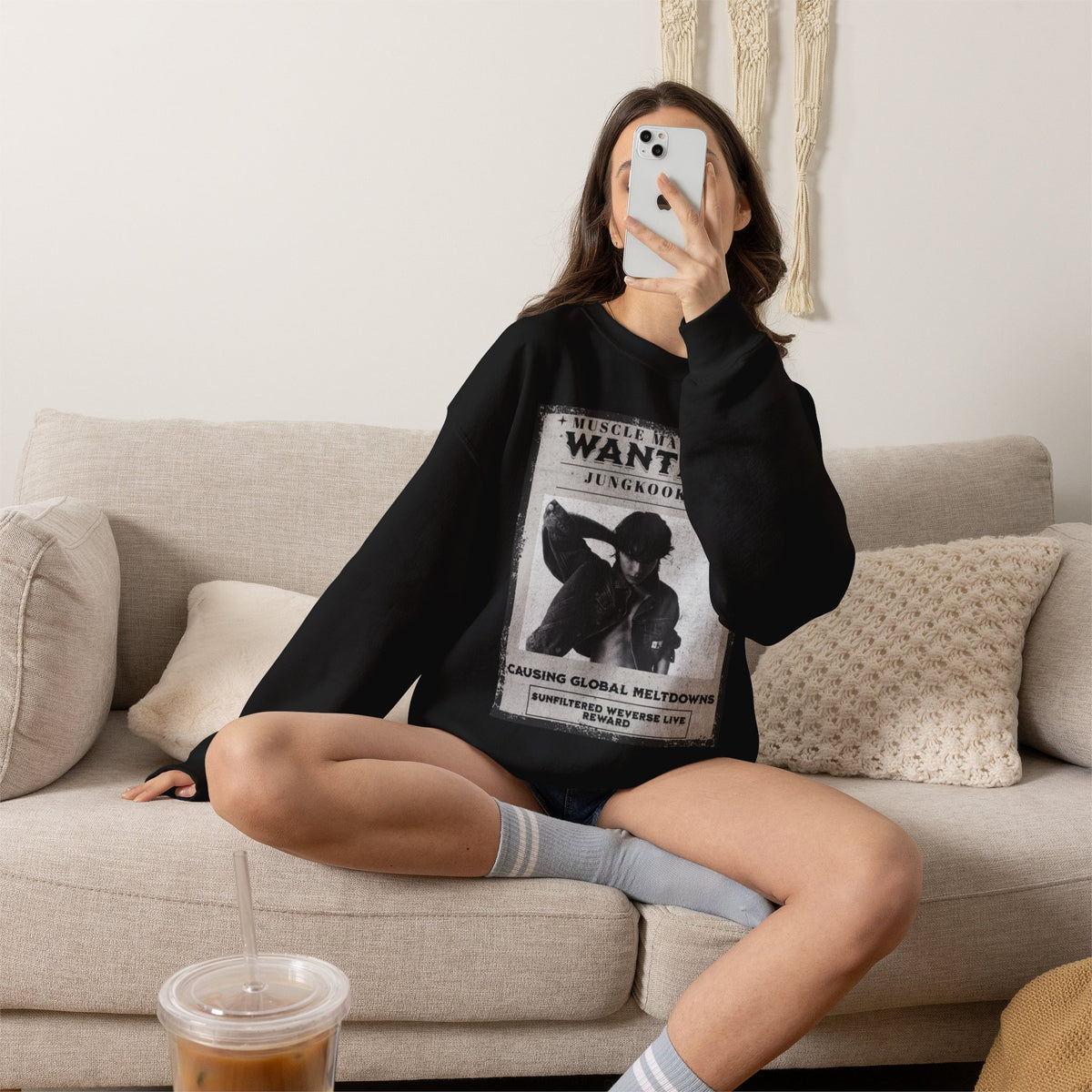 Wanted Poster Crewneck Sweatshirt — Vintage 'Wanted' Graphic Pullover