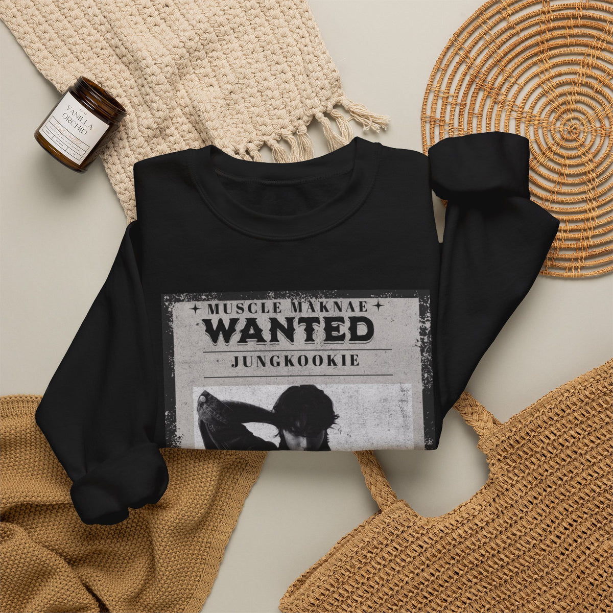 Wanted Poster Crewneck Sweatshirt — Vintage 'Wanted' Graphic Pullover