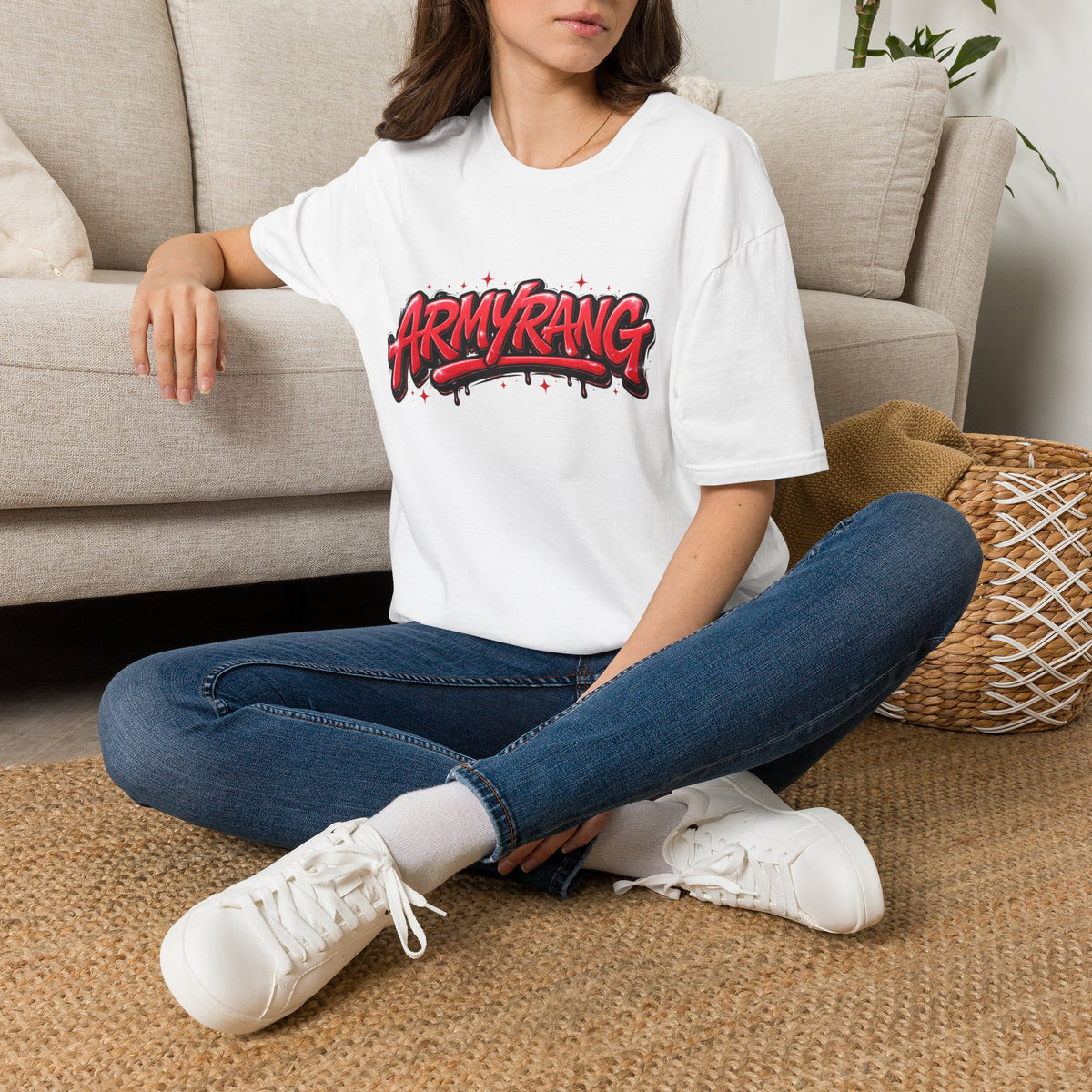 ArmyRang Graphic T-Shirt — Red Graffiti Streetwear Tee