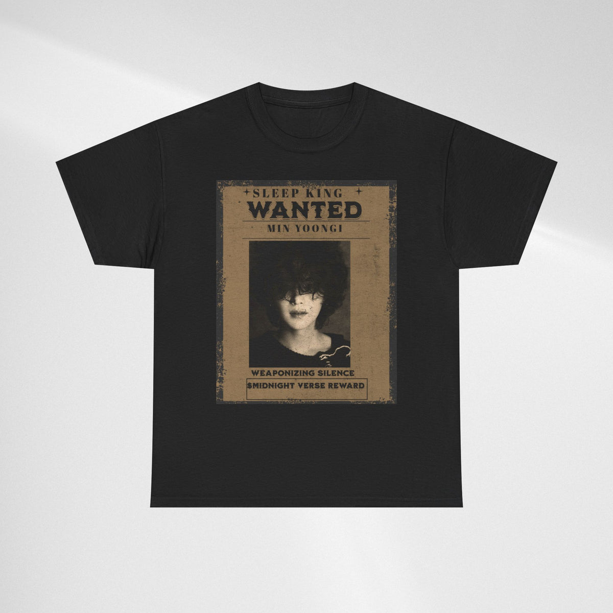 Suga Wanted Poster T-Shirt — "Sleep King Wanted" Vintage Horror Graphic Tee