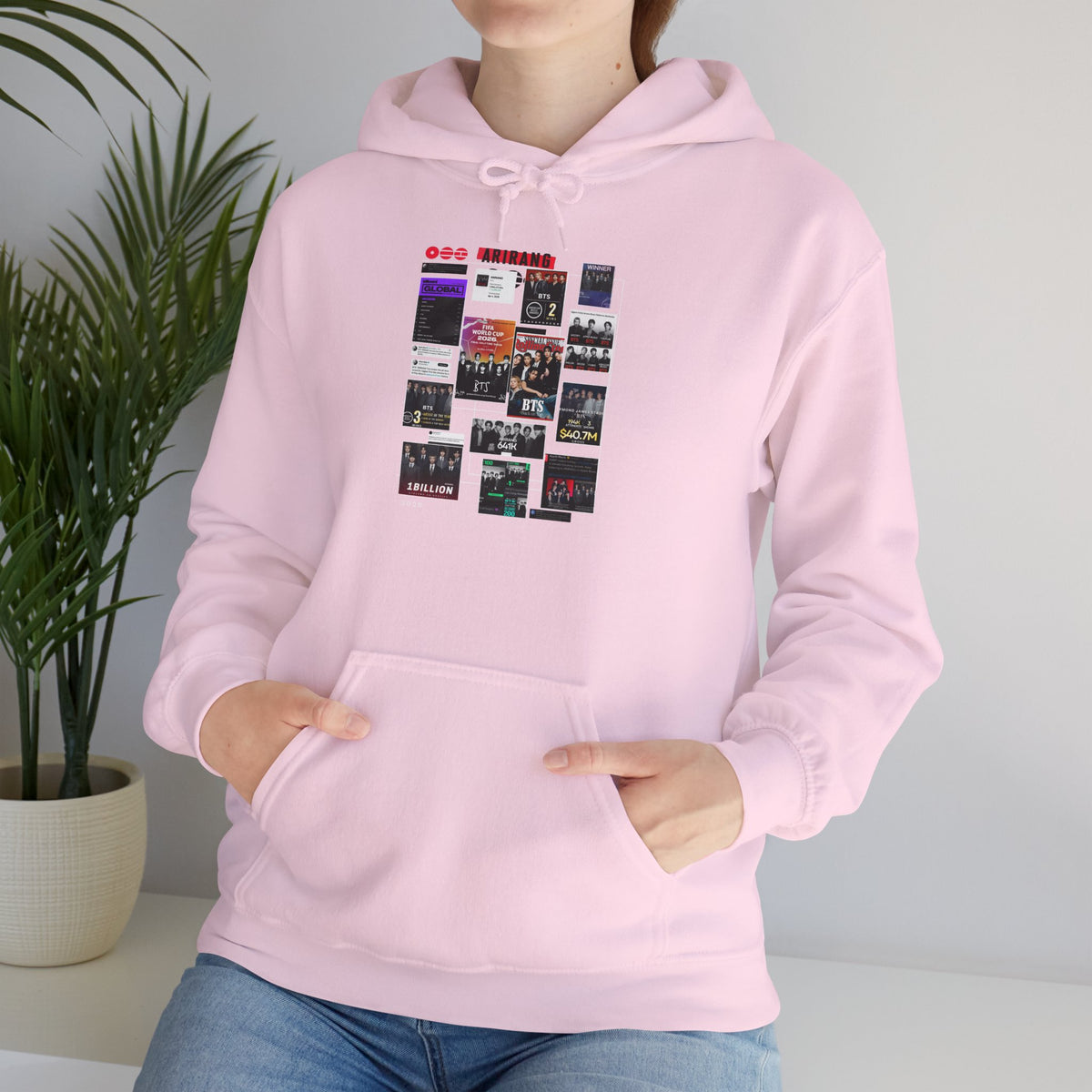 BTS Collage Hoodie — Retro Music Posters Graphic Sweatshirt