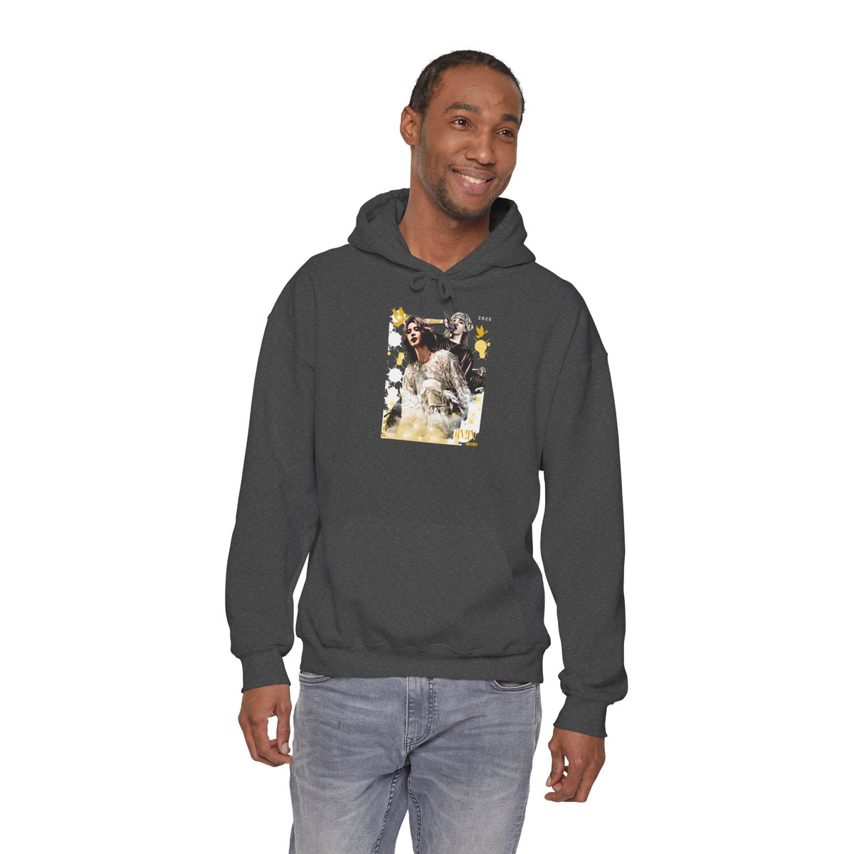 Jimin 95 Hoodie — K-Pop Fan Pullover with Photo Collage Front & Graphic Back