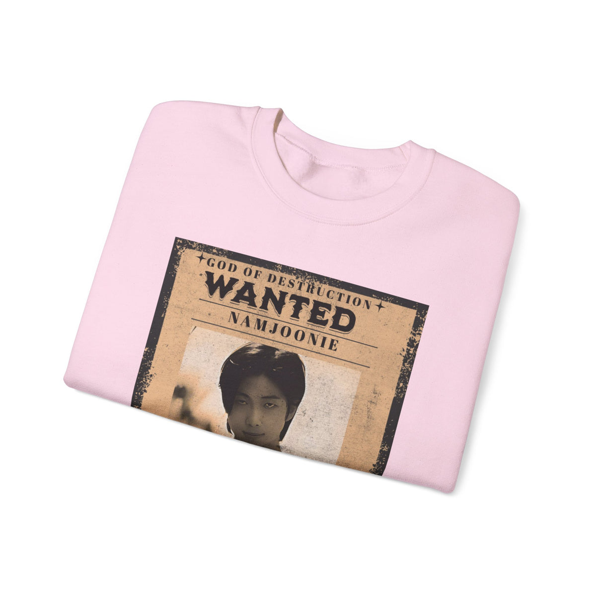 Wanted Poster Crewneck Sweatshirt — 'Wanted: Namjoonie' Vintage K-Pop Graphic
