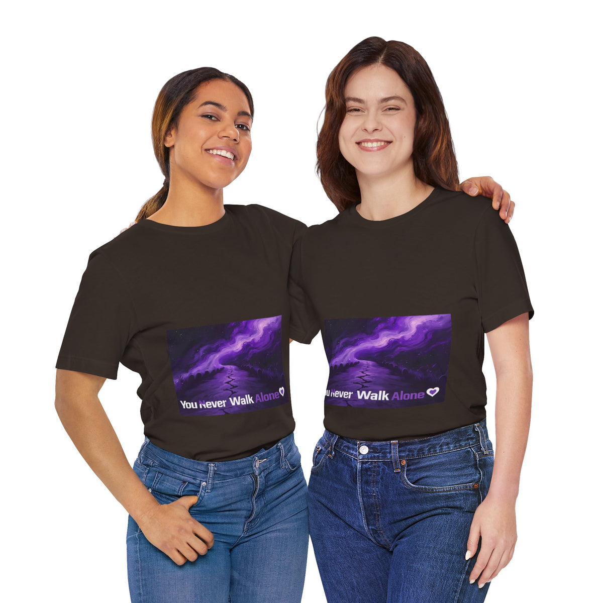 You Never Walk Alone Tee — Purple Nebula Graphic T-Shirt