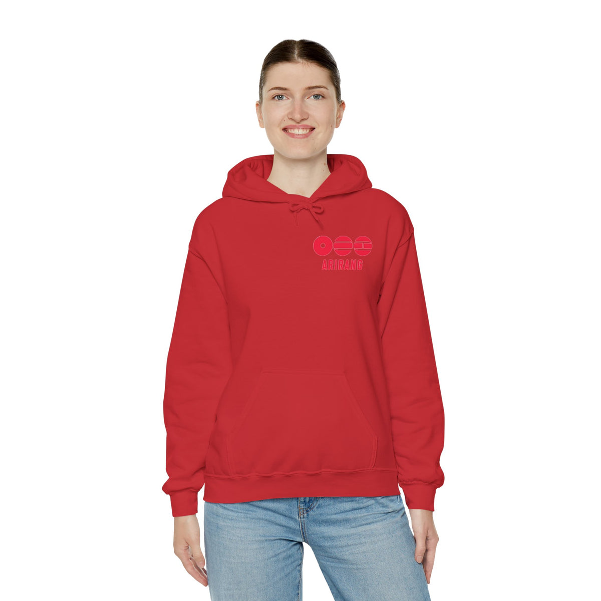 Arirang Logo Hoodie — Minimal BTS Inspired White Pullover