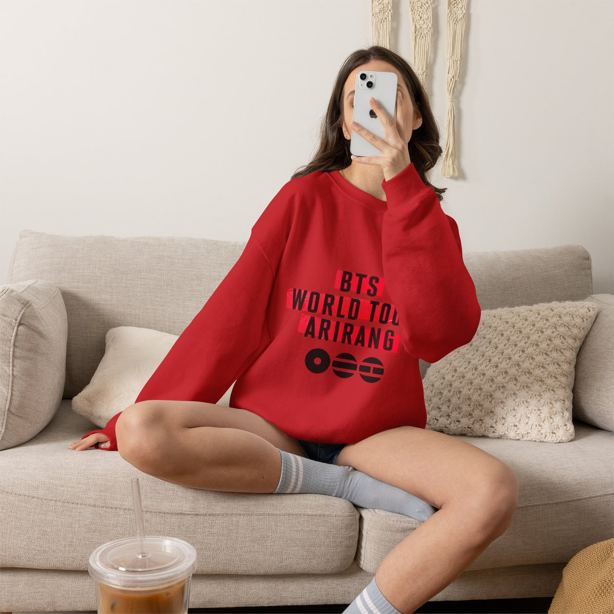 BTS ARMY Crewneck Sweatshirt — “BTS World Tour Arirang” Front & “Army Forever Bangtan Forever” Back