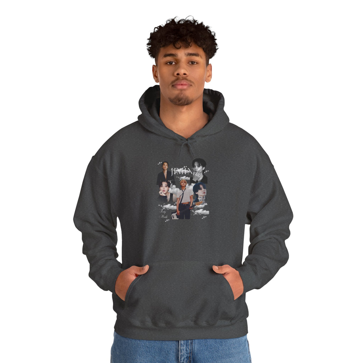 Jimin Band Photo Collage Hoodie — Vintage Rock Portrait Pullover