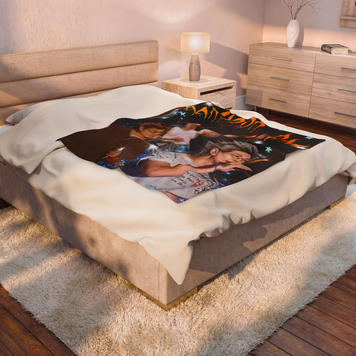 RM Concert Velveteen Plush Blanket — Fan Photo Collage Design