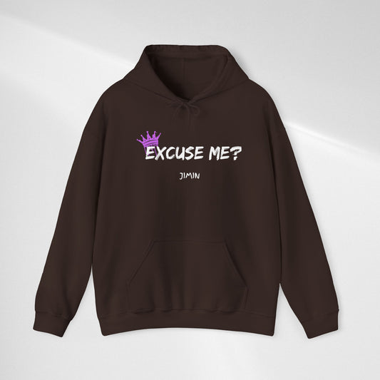 Excuse Me? Jimin Hoodie - K-Pop Fan Pullover with Crown Graphic