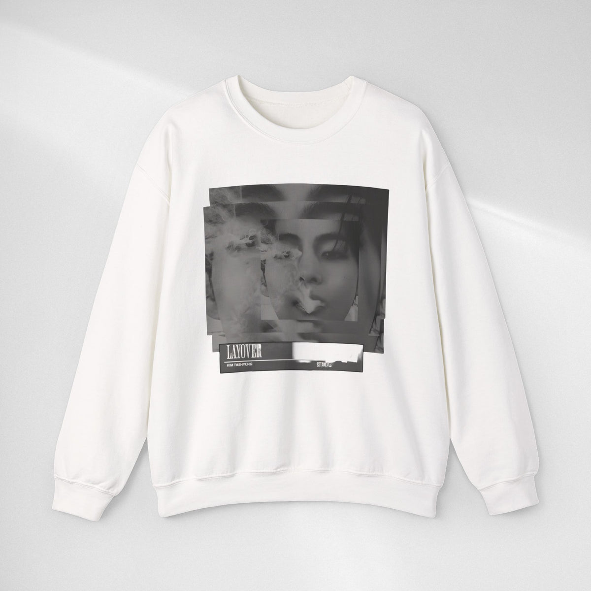 Graphic Crewneck Sweatshirt – Moody Collage Face Design