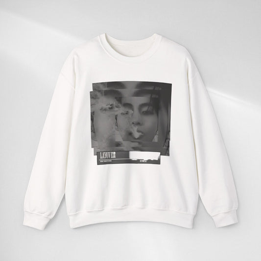 Graphic Crewneck Sweatshirt – Moody Collage Face Design