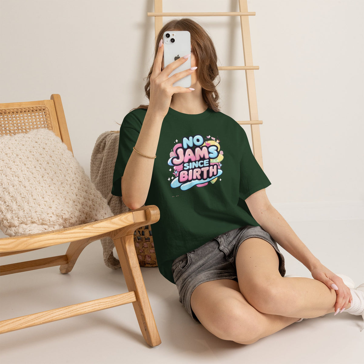 No Jams Since Birth T-Shirt — Cute Pastel Graphic Tee