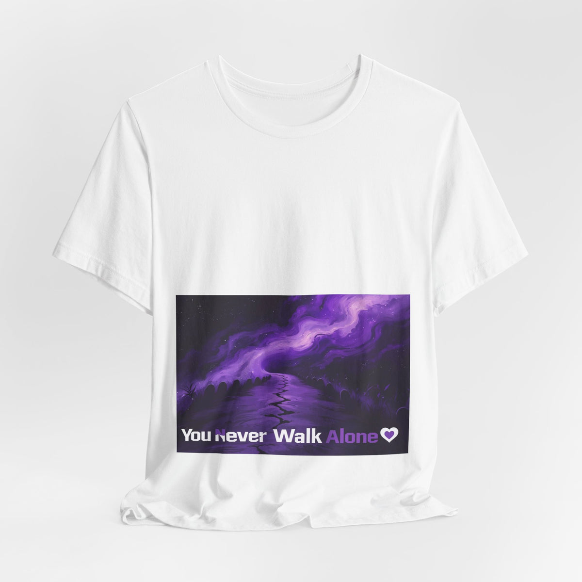 You Never Walk Alone Tee — Purple Nebula Graphic T-Shirt