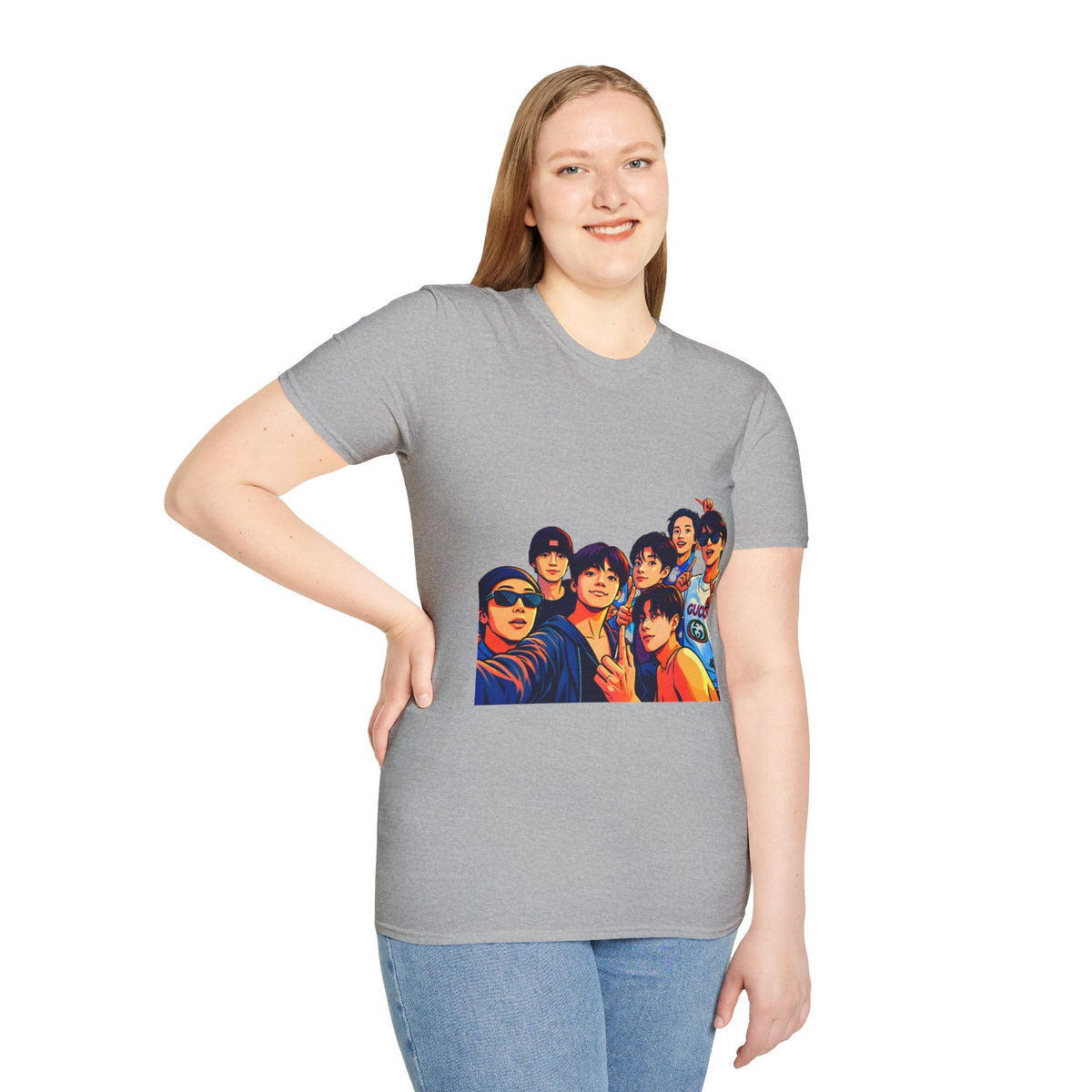 BTS K-Pop Group Photo T-Shirt — Colorful Band Portrait Tee