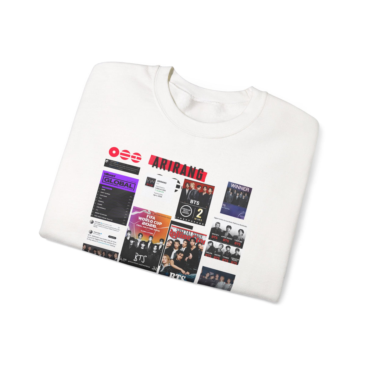 BTS Collage Graphic Crewneck Sweatshirt — Music Poster Design