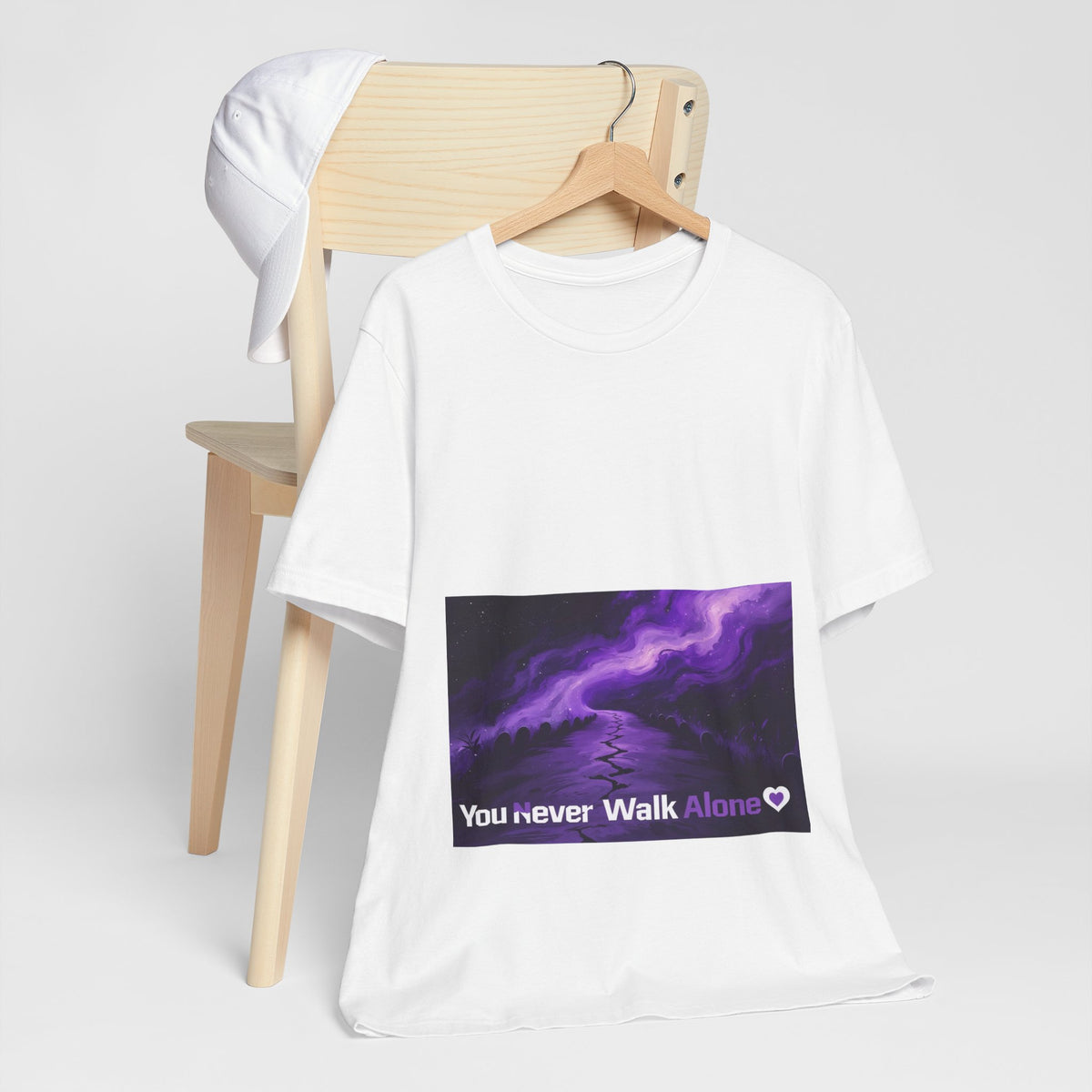You Never Walk Alone Tee — Purple Nebula Graphic T-Shirt