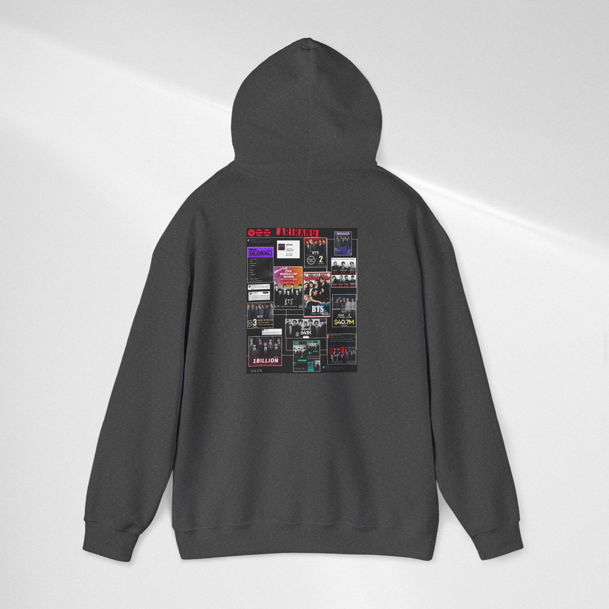 BTS Collage Hoodie — Retro Music Posters Graphic Sweatshirt