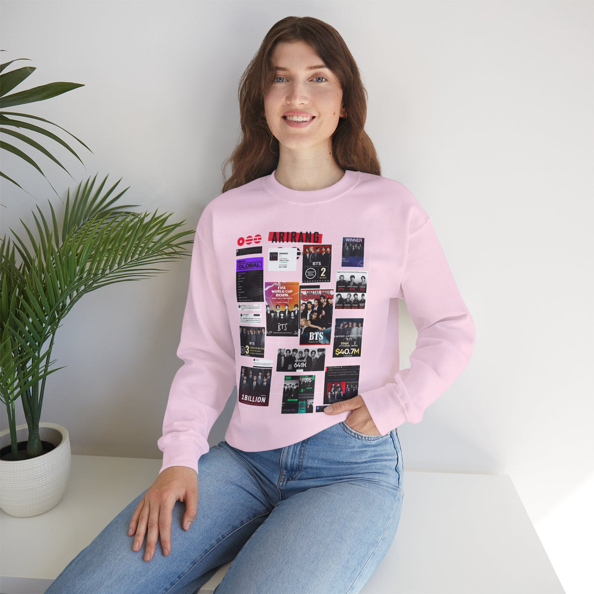 BTS Collage Graphic Crewneck Sweatshirt — Music Poster Design