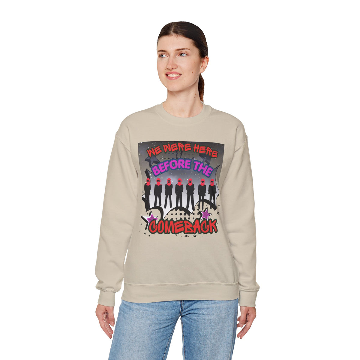 Crewneck Sweatshirt — BTS  the Comeback” Retro Pop Graphic