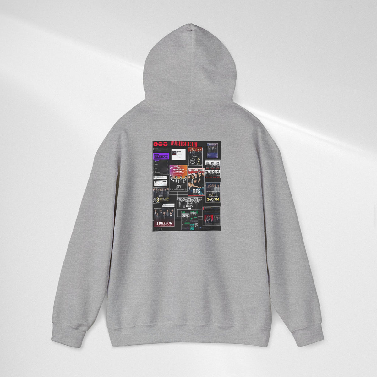 BTS Collage Hoodie — Retro Music Posters Graphic Sweatshirt