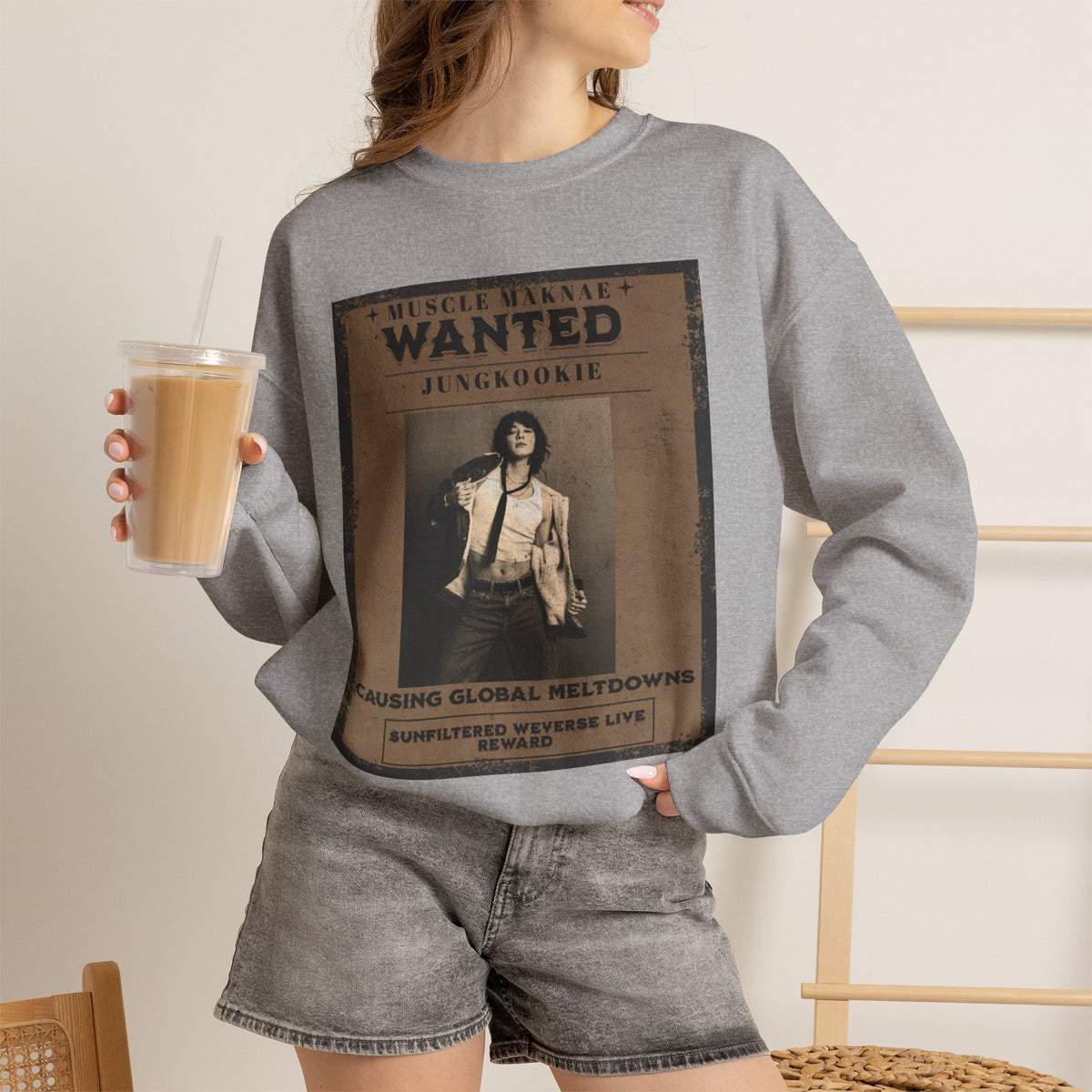 Wanted “Jungkook” Poster Crewneck Sweatshirt