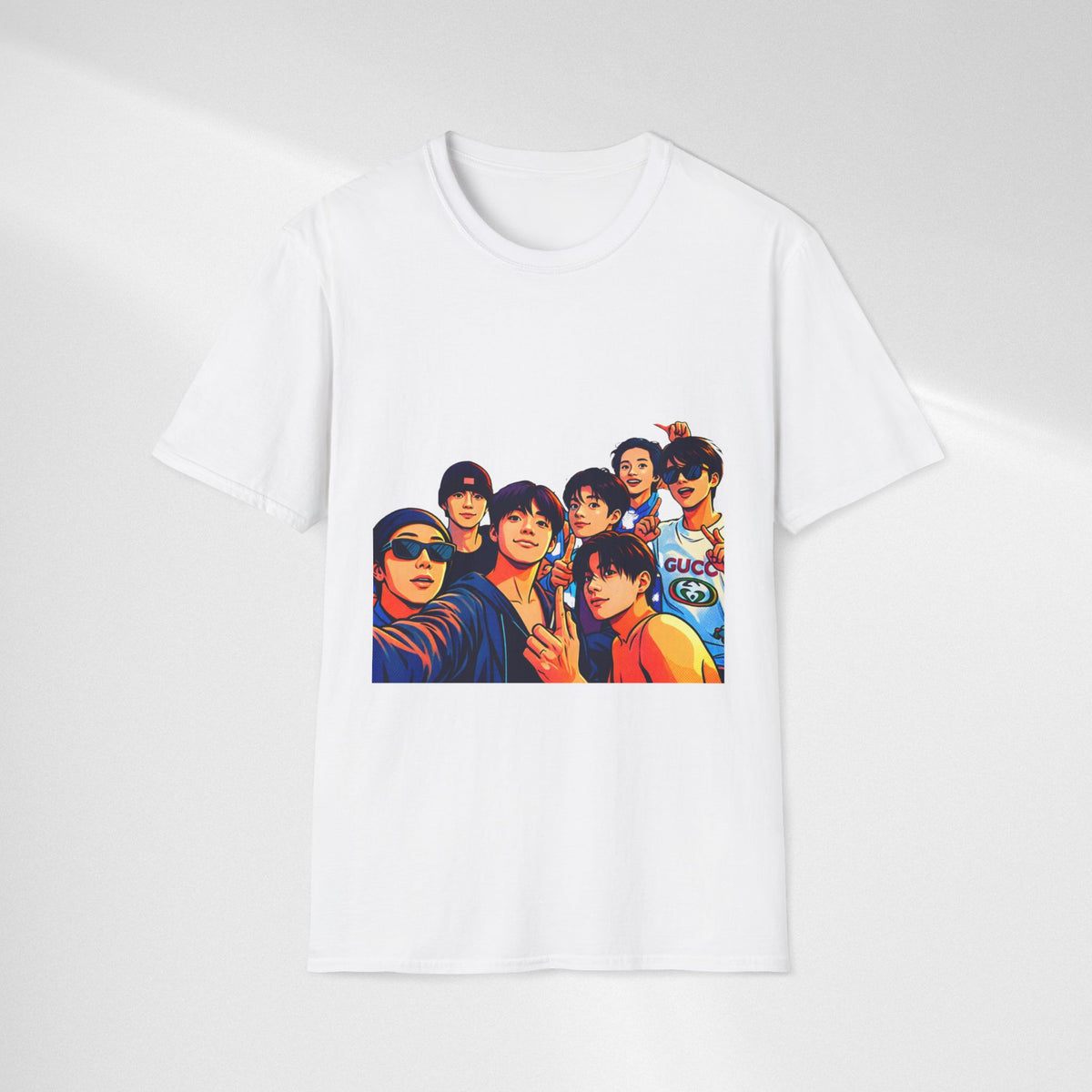 BTS K-Pop Group Photo T-Shirt — Colorful Band Portrait Tee