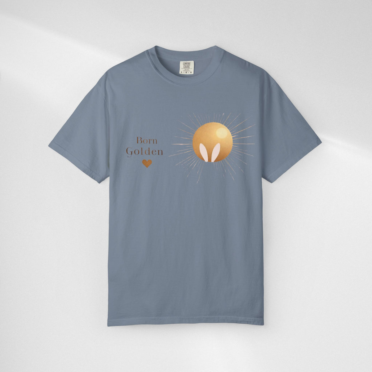JK Born Golden Tee — Minimal Sun Badge Graphic T-Shirt