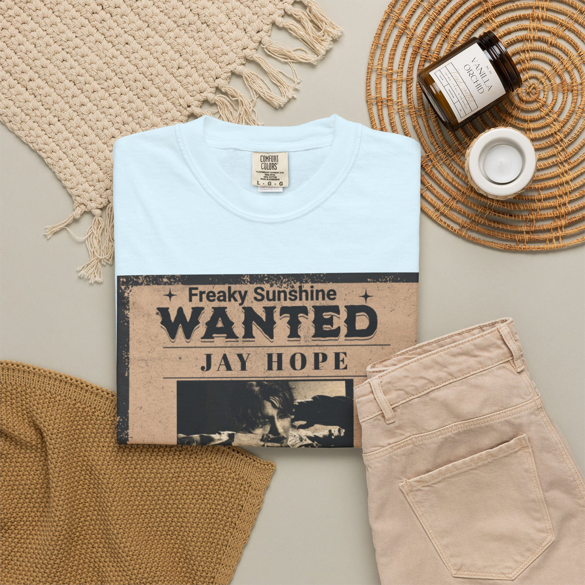 Wanted Poster Graphic T-Shirt — "Freaky Sunshine: Jay Hope" Vintage Style