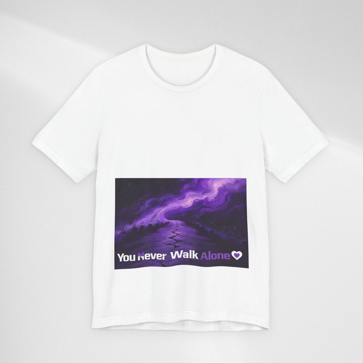You Never Walk Alone Tee — Purple Nebula Graphic T-Shirt