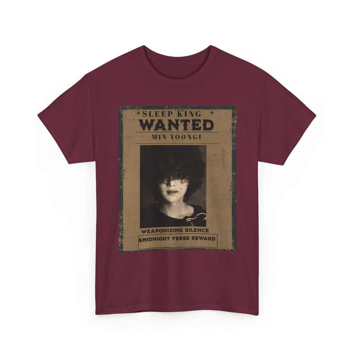 Suga Wanted Poster T-Shirt — "Sleep King Wanted" Vintage Horror Graphic Tee