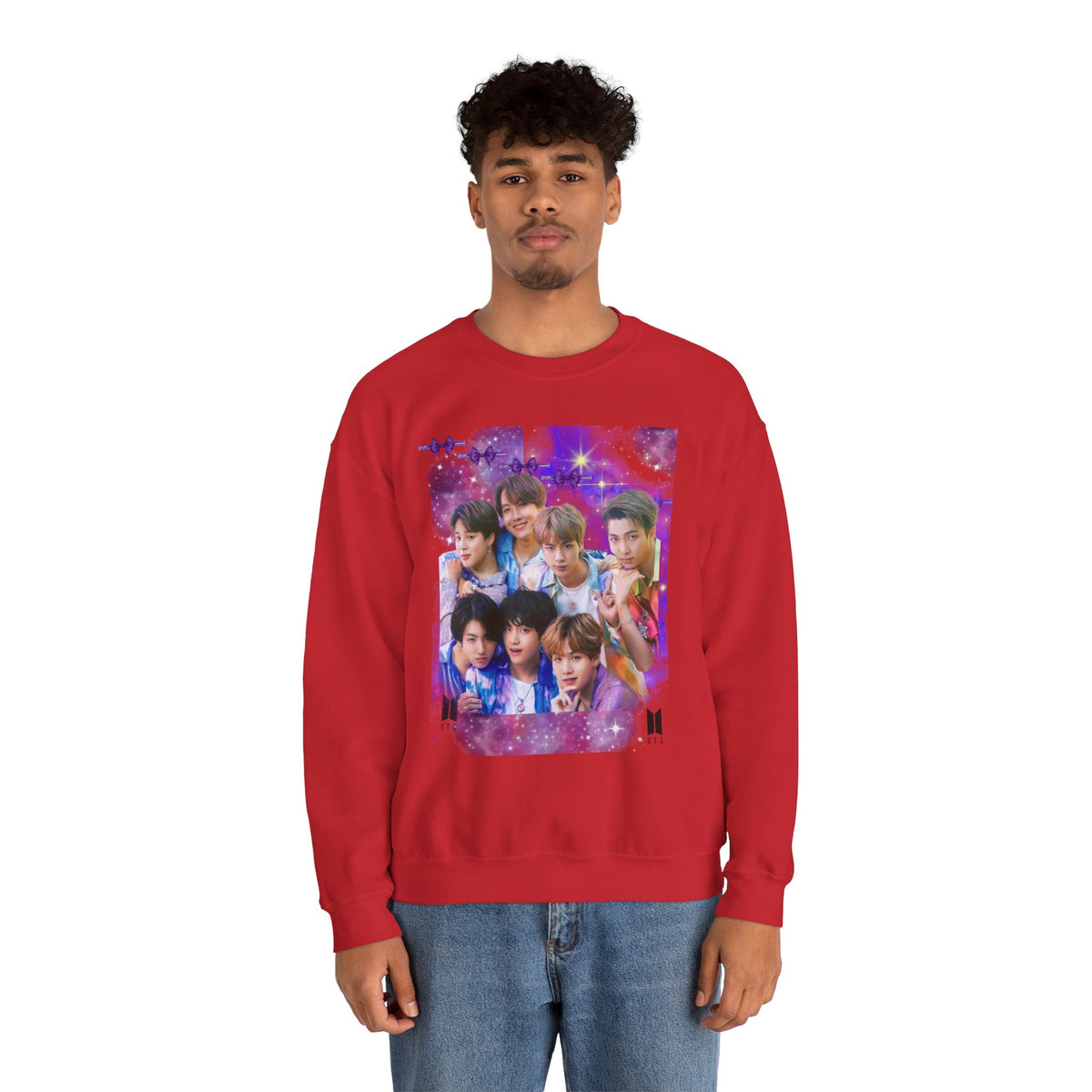 BTS Group Photo Crewneck Sweatshirt — Purple Star Aesthetic